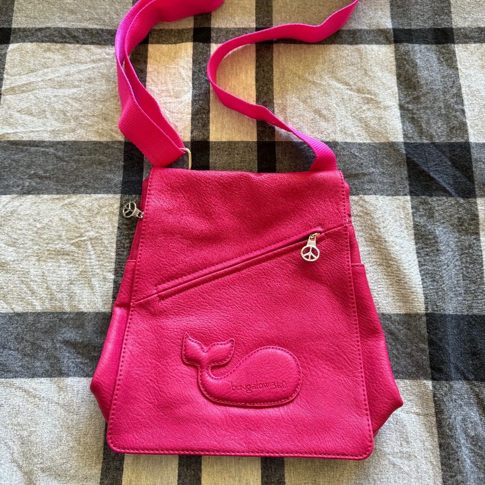 Bungalow360 Vegan Leather Pink Crossbody Satchel Purse